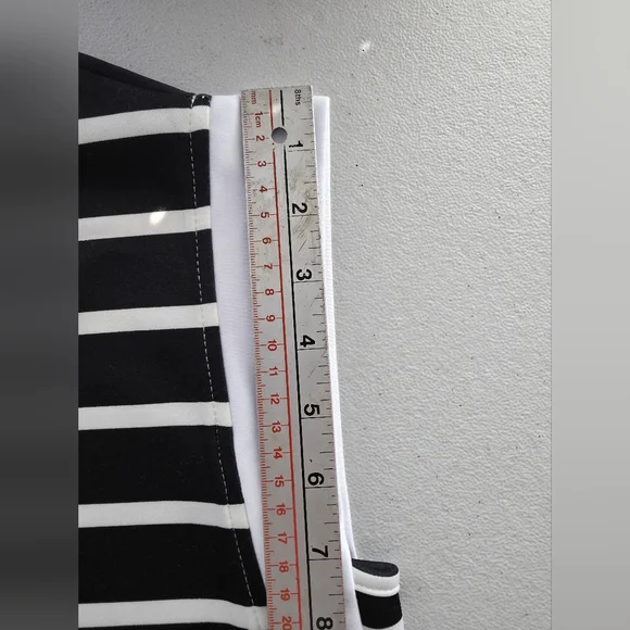 Grecerelle Black & White Striped Maxi Dress Pockets Slit Minimalist Clean Girl - Picture 11 of 14